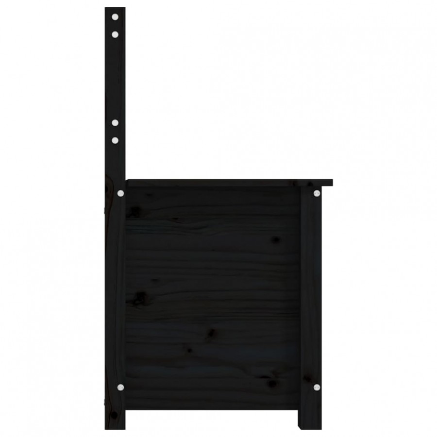 Banc Noir 80x41x77 cm Bois de pin massif Banc Noir 80x41x77 cm Bois de pin massif