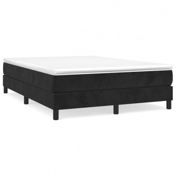 Cadre de lit avec matelas Noir 140x190 cm Velours