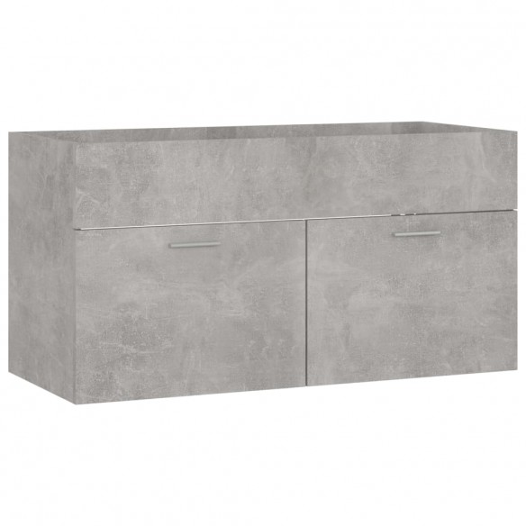 Ensemble de meubles de salle de bain 2 pcs Gris béton Aggloméré