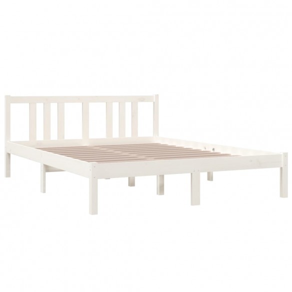 Cadre de lit Blanc Bois massif 140x190 cm