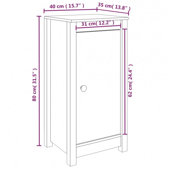 Buffets 2 pcs 40x35x80 cm Bois massif de pin