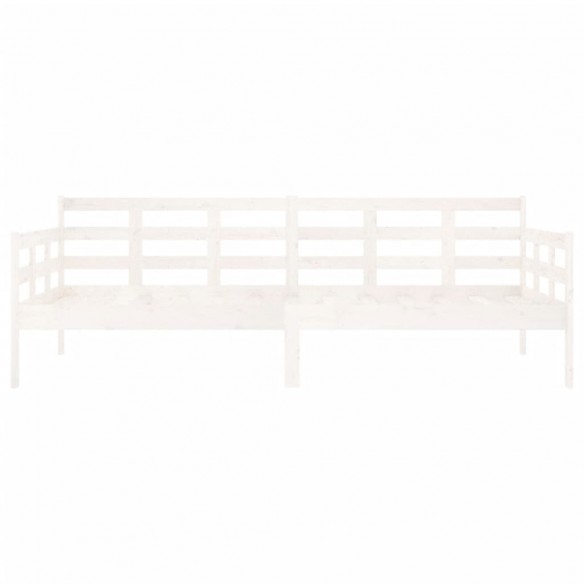 Lit de jour blanc bois de pin massif 90x200 cm