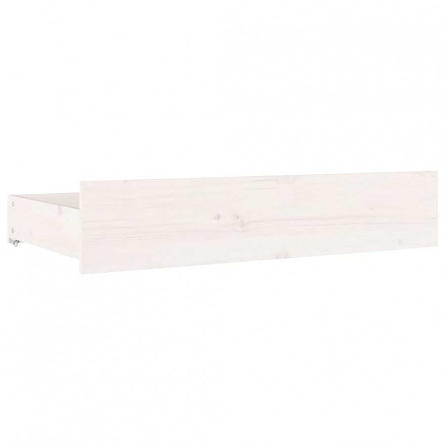 Tiroirs de lit 4 pcs Blanc Bois de pin massif Tiroirs de lit 4 pcs Blanc Bois de pin massif