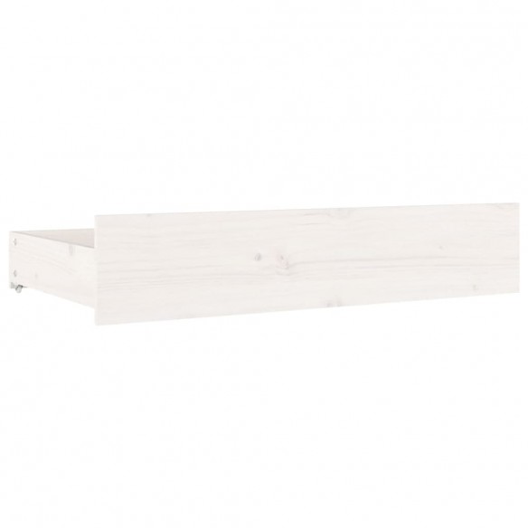 Tiroirs de lit 4 pcs Blanc Bois de pin massif