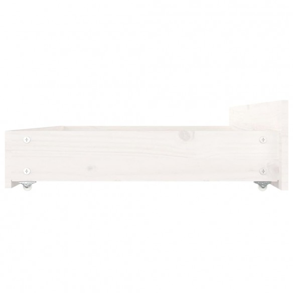 Tiroirs de lit 4 pcs Blanc Bois de pin massif