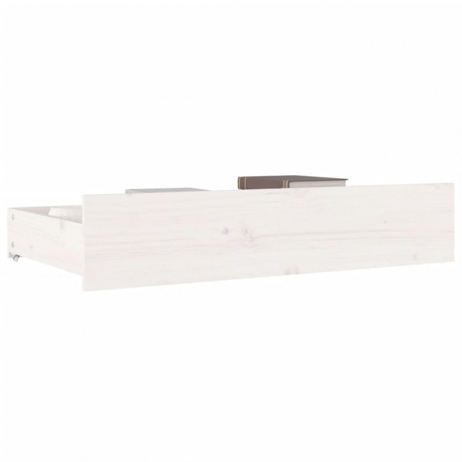 Tiroirs de lit 4 pcs Blanc Bois de pin massif Tiroirs de lit 4 pcs Blanc Bois de pin massif