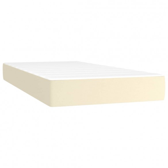 Cadre de lit avec matelas Crème 200x200cm Similicuir