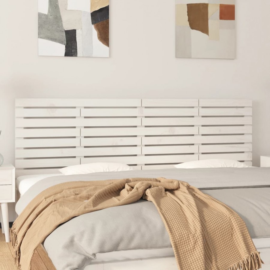 Tête de lit murale Blanc 166x3x63 cm Bois massif de pin