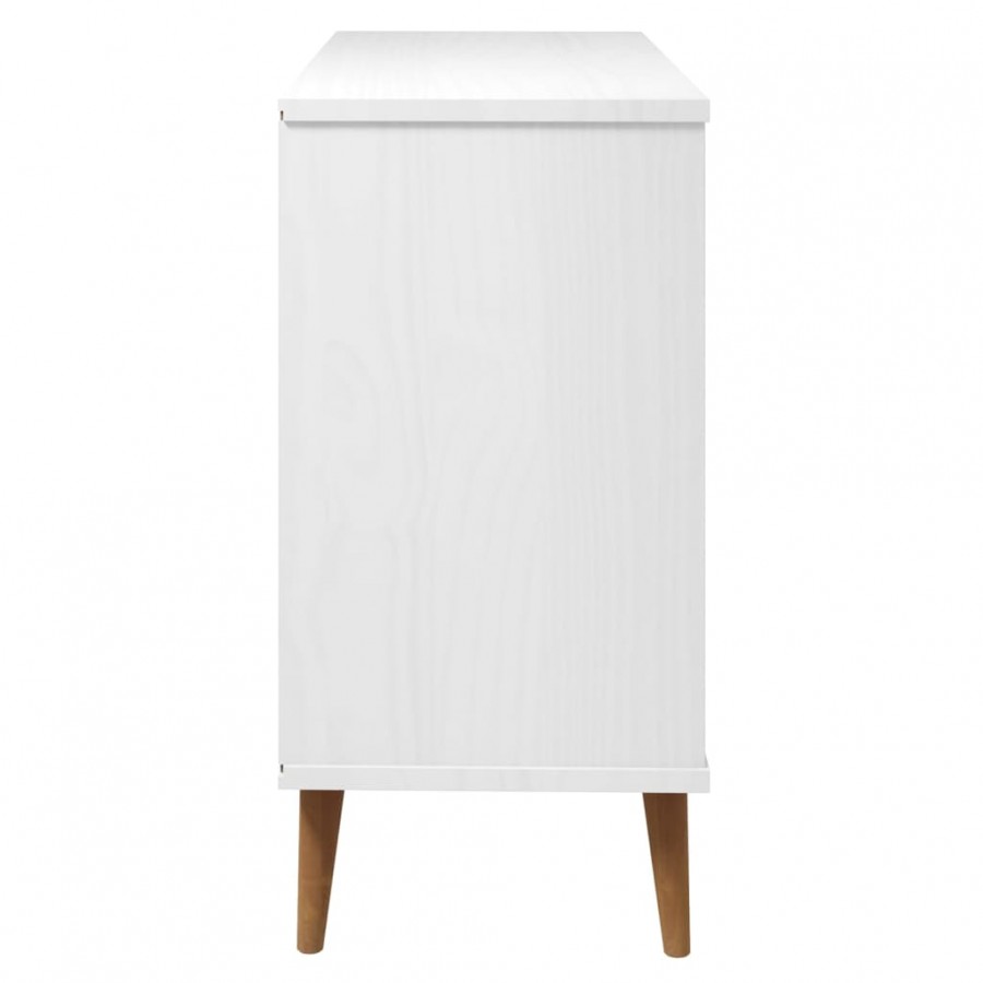 Commode MOLDE Blanc 113x40x80 cm Bois de pin massif Commode MOLDE Blanc 113x40x80 cm Bois de pin massif
