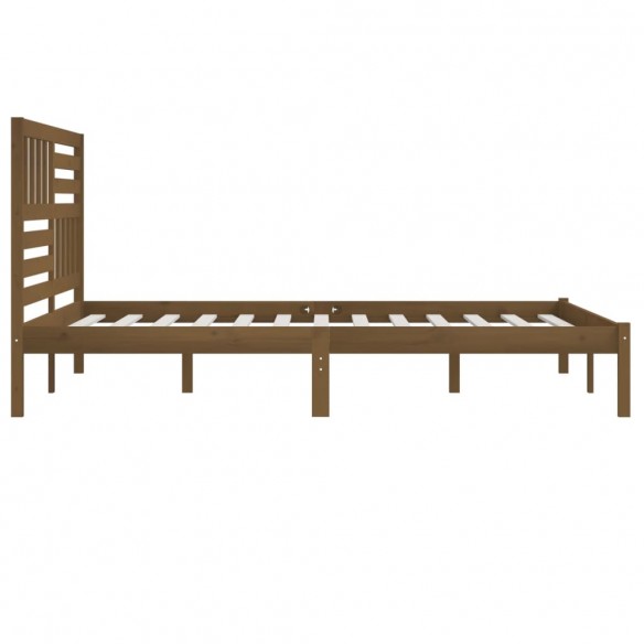 Cadre de lit Marron miel Bois de pin massif 200x200 cm