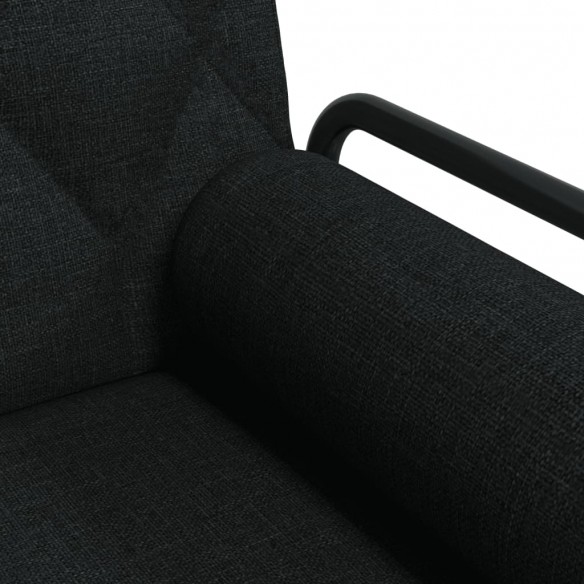 Canapé-lit avec accoudoirs noir tissu