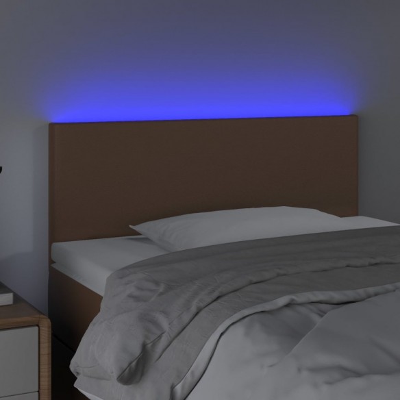 Tête de lit à LED Marron 100x5x78/88 cm Similicuir