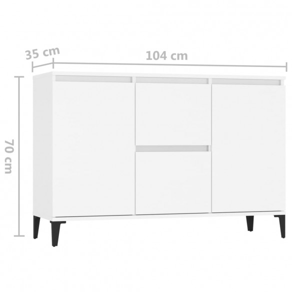 Buffet Blanc 104x35x70 cm Aggloméré