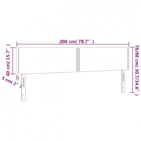 Têtes de lit 2 pcs Crème 100x5x78/88 cm Tissu