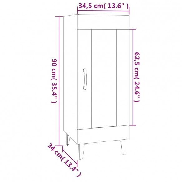 Buffet Sonoma gris 34,5x34x90 cm Bois d'ingénierie