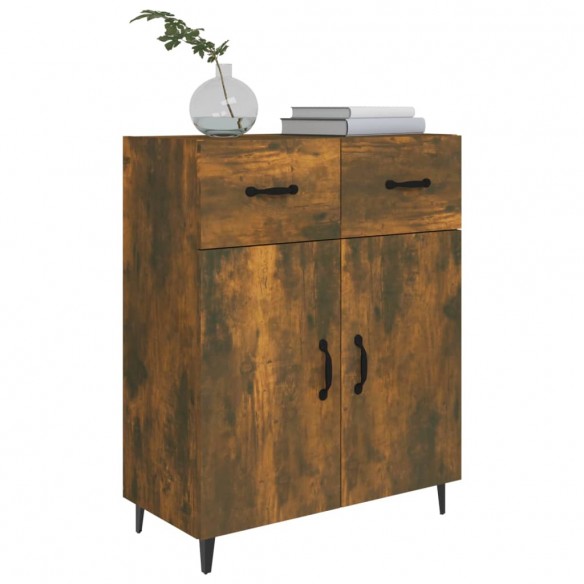 Buffet chêne fumé 69,5x34x90 cm bois d'ingénierie