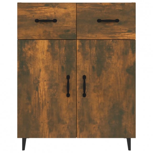 Buffet chêne fumé 69,5x34x90 cm bois d'ingénierie