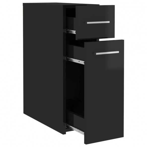 Armoire d'apothicaire Noir brillant 20x45,5x60 cm Aggloméré