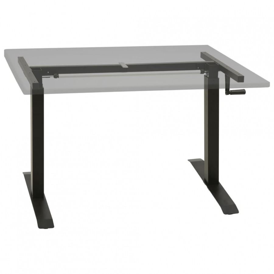 Cadre de bureau en hauteur réglable avec manivelle manuel Noir