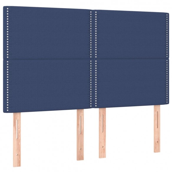 Cadre de lit avec matelas Bleu 140x200 cm Tissu