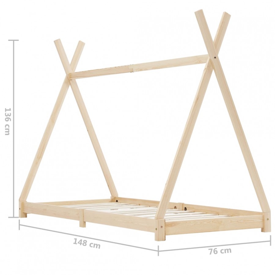 Lit d'enfant Bois de pin massif 70x140 cm Lit d'enfant Bois de pin massif 70x140 cm