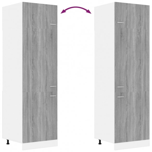 Armoire à réfrigérateur Sonoma gris 60x57x207 cm Bois