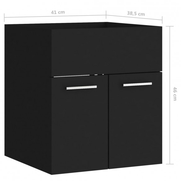 Armoire d'évier Noir 41x38,5x46 cm Aggloméré