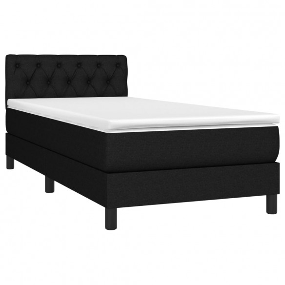 Sommier à lattes de lit avec matelas et LED Noir 80x200cm Tissu