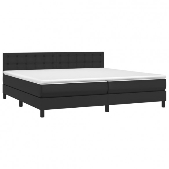 Cadre de lit avec matelas Noir 200x200 cm Similicuir