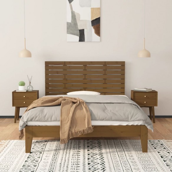Tête de lit murale Marron miel 141x3x63 cm Bois massif de pin