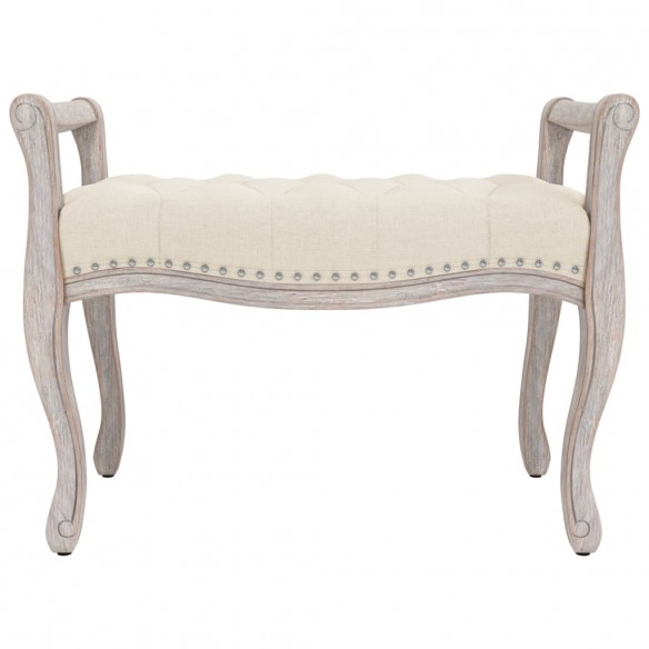 Banc beige 80x45x60 cm lin