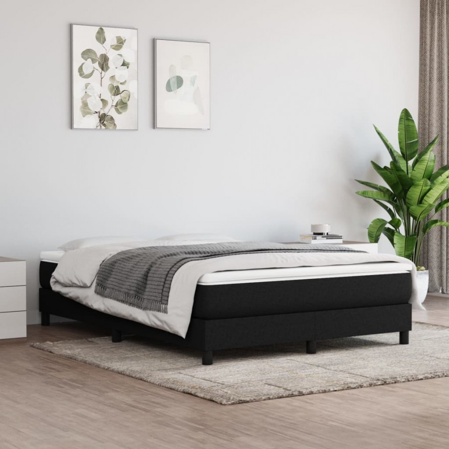 Cadre de lit avec matelas Noir 140x200 cm Tissu