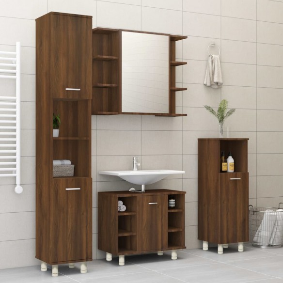 Armoire de bain Chêne marron 30x30x95 cm Bois d'ingénierie