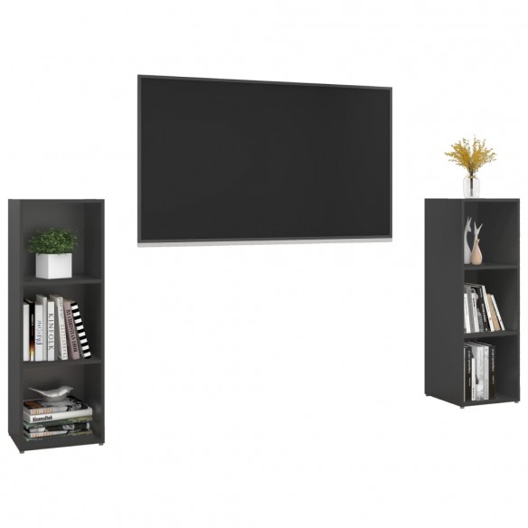 Meubles TV 2 pcs Gris 107x35x37 cm Aggloméré