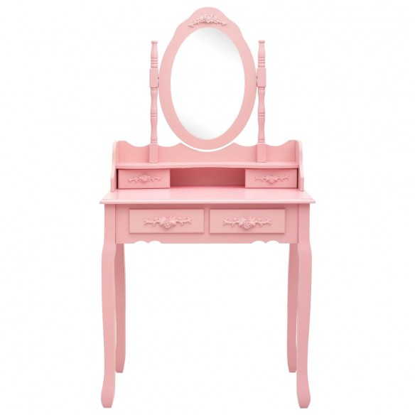 Ensemble de coiffeuse avec tabouret Rose 75x69x140 cm Paulownia