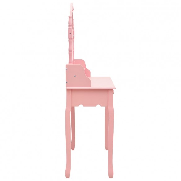 Ensemble de coiffeuse avec tabouret Rose 75x69x140 cm Paulownia