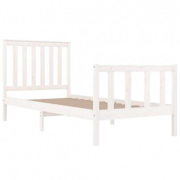 Cadre de lit Blanc Bois de pin massif 90x190 cm Simple