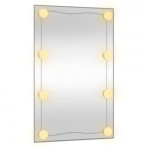 Miroir mural avec lumières LED 50x80 cm verre rectangulaire