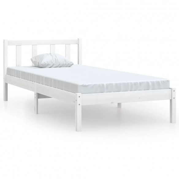 Cadre de lit Blanc Bois de pin massif 90x190 cm Simple