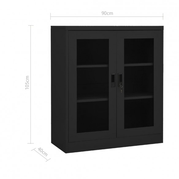 Armoire de bureau et jardinière Anthracite 90x40x128 cm Acier