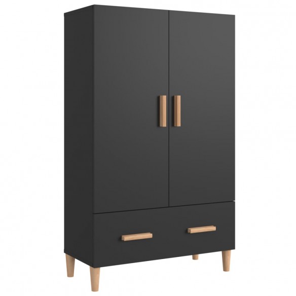 Buffet haut noir 70x31x115 cm bois d'ingénierie