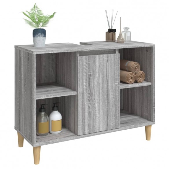 Meuble d'évier sonoma gris 80x33x60 cm bois d'ingénierie