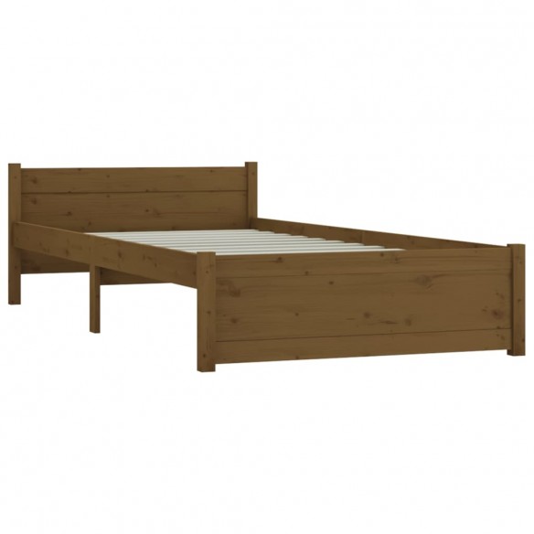 Cadre de lit Marron miel Bois massif 100x200 cm