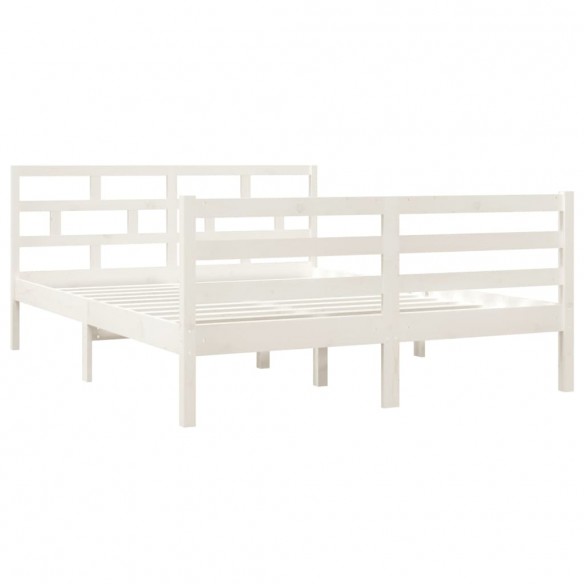 Cadre de lit Blanc Bois massif 140x190 cm