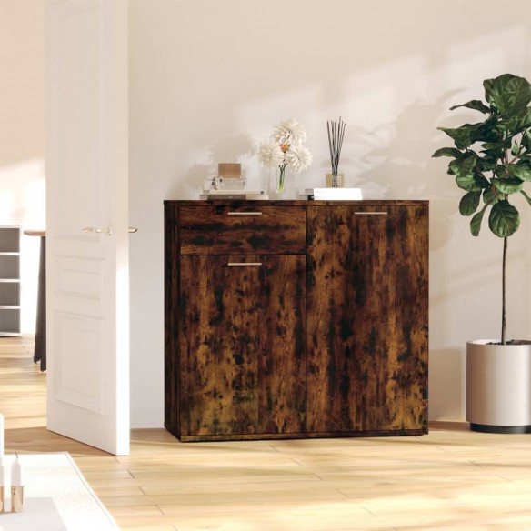 Buffet Chêne fumé 80x36x75 cm Bois d'ingénierie