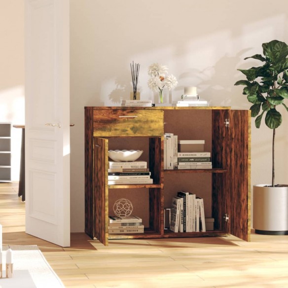 Buffet Chêne fumé 80x36x75 cm Bois d'ingénierie