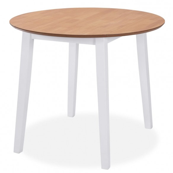 Ensemble de salle à manger 3 pcs MDF et hévéa Blanc