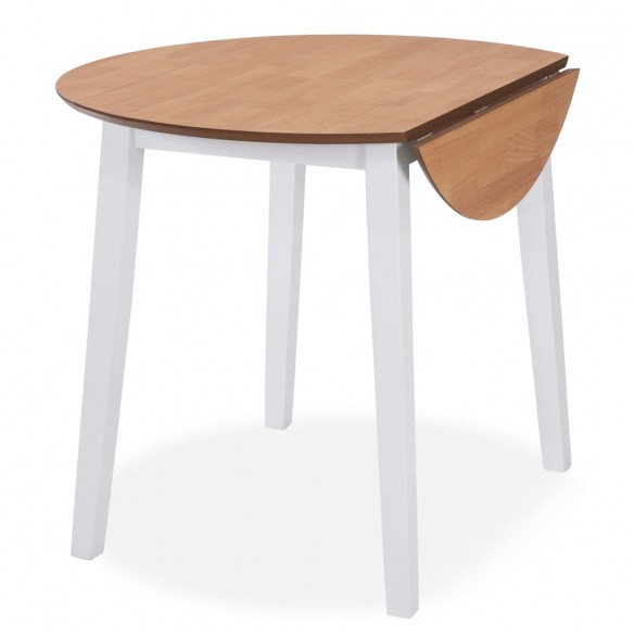 Ensemble de salle à manger 3 pcs MDF et hévéa Blanc