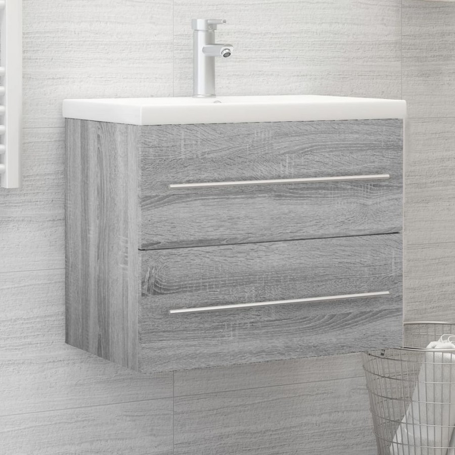 Armoire de lavabo Sonoma gris 60x38,5x48 cm Bois d'ingénierie