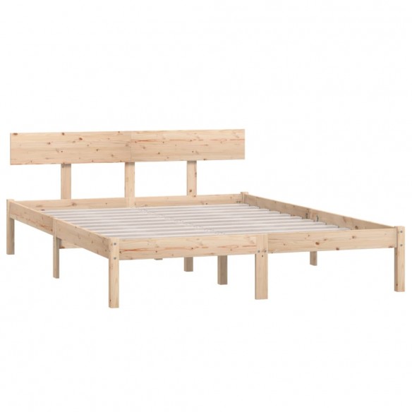 Cadre de lit Bois de pin massif 140x190 cm